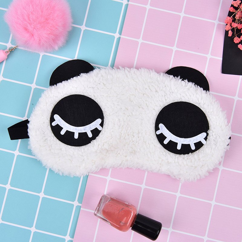1PCS Cute Face White Panda Eye Mask Eyeshade Shading Sleep Cotton Goggles Eye Mask Sleep Mask Eye Cover Health Care: 2