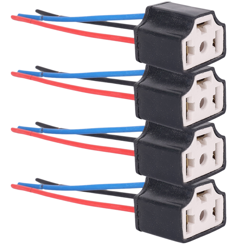Enchufe de cerámica LED H4, repuesto de faro de coche, reparación de soporte de bombilla, enchufe de conector, enchufe de cable de bombilla H4 automático, 20/2 Uds.: Plata