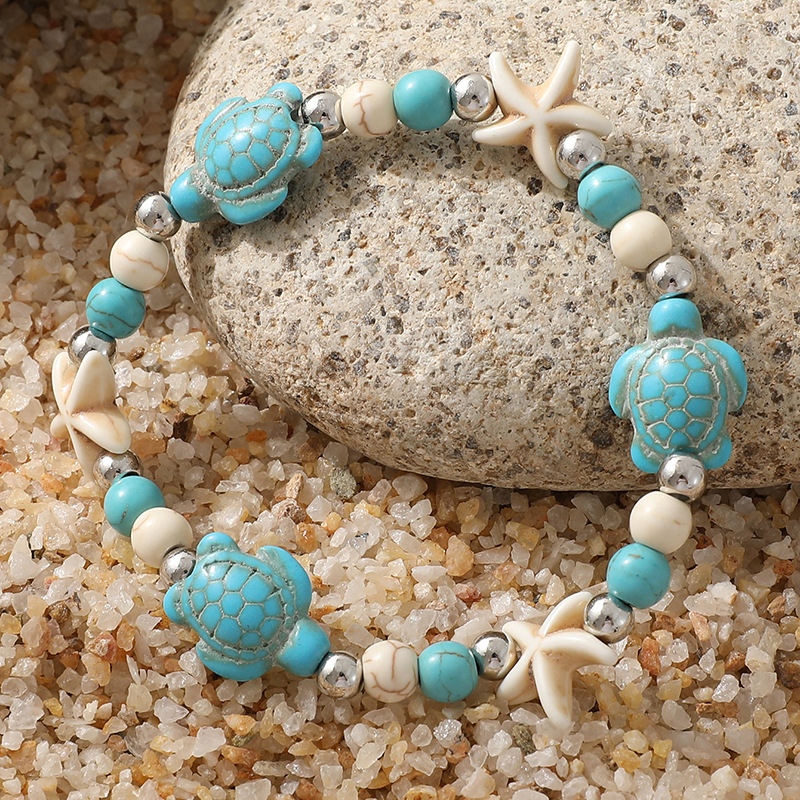 Bohemian Imitation Shell Beads Bracelet For Women Sea Star Turtle Woven Rope Bracelet Handmade Friendship Beach Jewelry