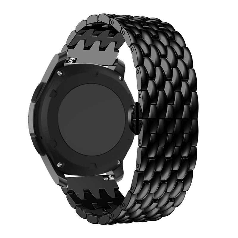 Bracelet de montre de Bracelet de 22mm pour la montre de Huawei GT 2/GT2 / gt 2e Bracelet intelligent Bracelet d'alliage d'acier inoxydable pour la montre de galaxie 46mm: Black
