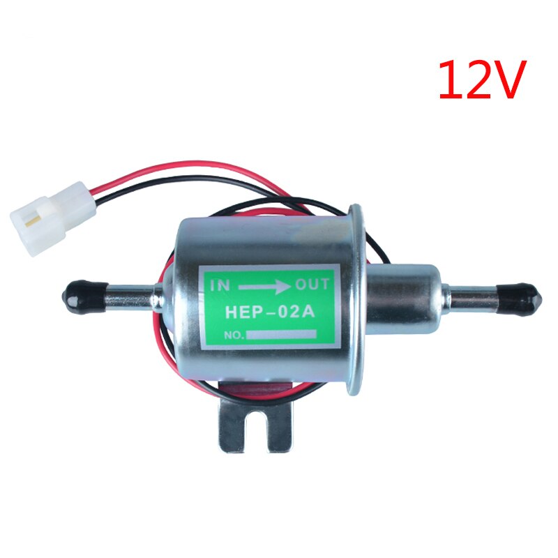 Lage Druk Universele Diesel Benzine Benzine Elektrische Brandstofpomp HEP-02A 12V 24V Voor Auto Motorfiets Atv brandstofpomp: 12V-silver