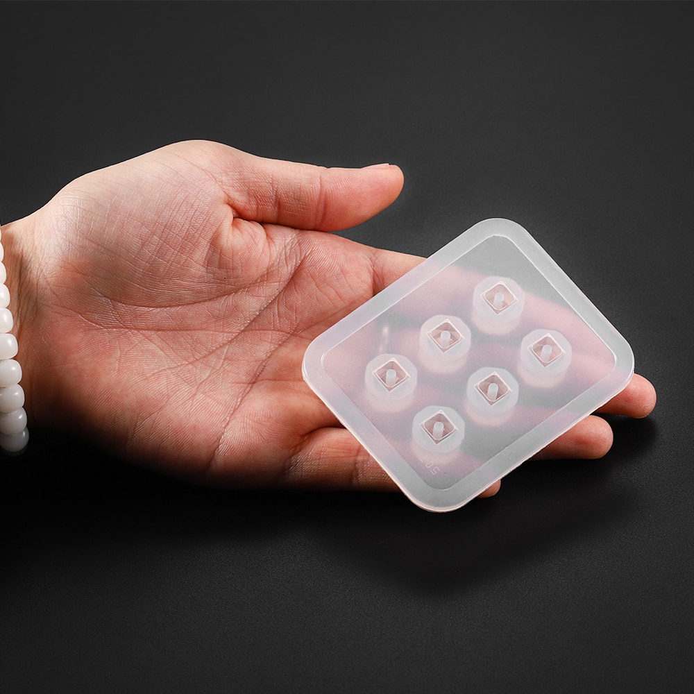 12 Pieces Resin Silicone Prismatic Mold 6 Grid Square Round Casting Mold Beads Pendant DIY Jewelry Making Finding Tools