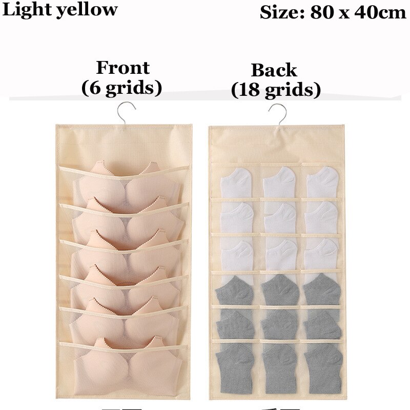 Double-sided Mesh Wardrobe Storage Hanging Organizers For Underwear Bra Socks Necktie Folding Closet Clothing Rack Hanger: C12