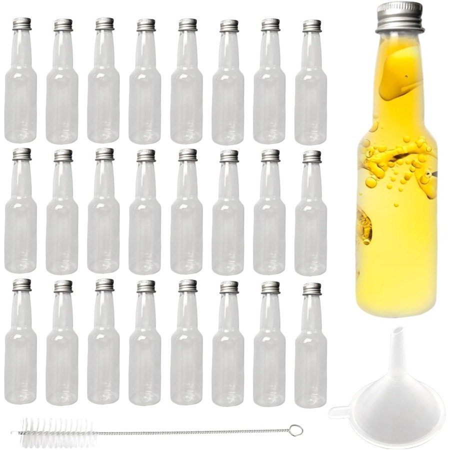 50pcs Mini Liquor Bottles, Plastic Alcohol Bottles Airtight Shot Bottles Little Spirit Bottle 25ml/0.85oz 1.7oz/50ml: light green / 250ml