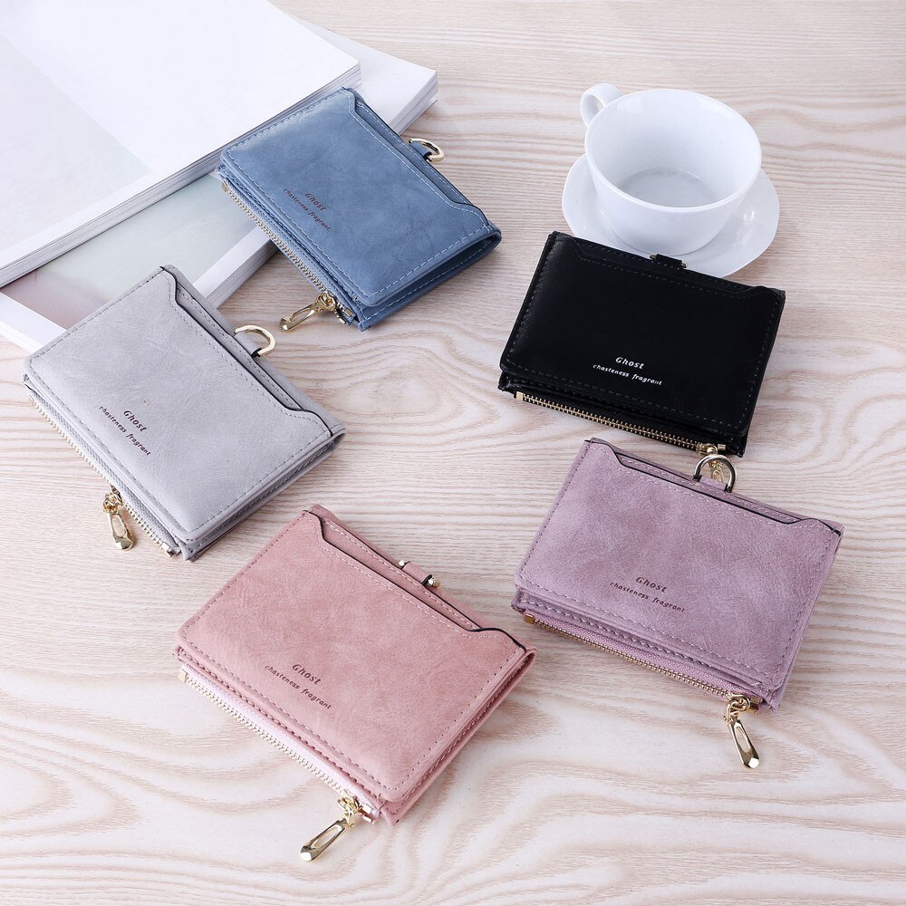 Women Simple Retro Letters Short Wallet Card Holders Handbag Simple Travel Outdoor Coin purse Ladies Mini Cluth Bag