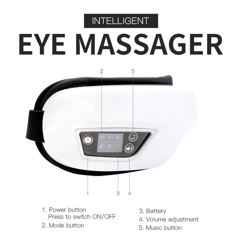 Eye Massager Vibration Electric Bluetooth-compatible Music Heating Eye Fatigue Relieve Tools Usb Eye Care Massage Device