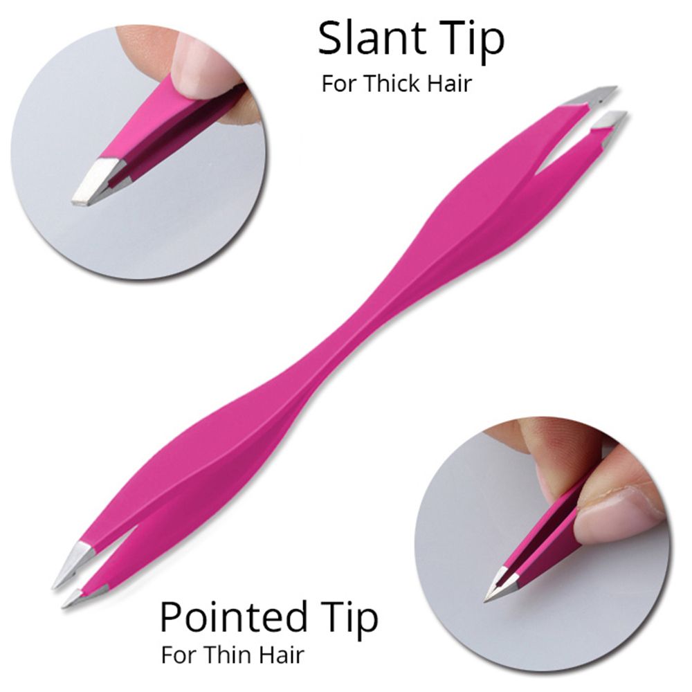 1 ud. Pinzas rosas de doble punta para cejas, pinzas antiestáticas para extensión de pestañas, rizo, herramientas de maquillaje de belleza,