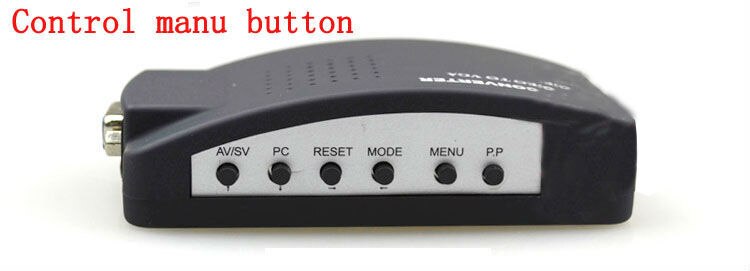 TV DVD AV compuesto RCA s-video a VGA Monitor ordenador adaptador de vídeo convertidor caja de interruptor