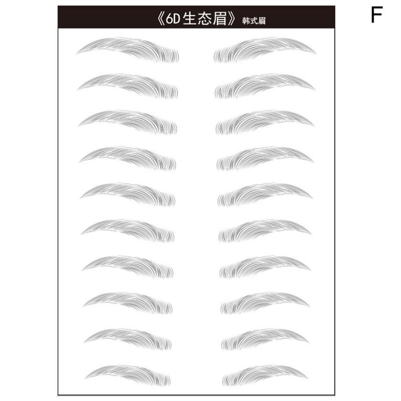 4D cheveux-like sourcil tatouage autocollant faux sourcils imperméable à l'eau durable maquillage à base d'eau sourcils autocollants cosmétiques: F