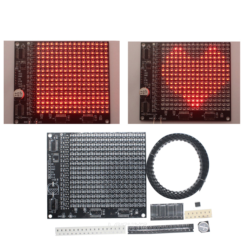 DIY elektronisches Bausatz LED-Punktmatrix-Werbebildschirm-Bausatz Leuchtdiode smd Löt komponente Schweiß-Schulungen Bausatz