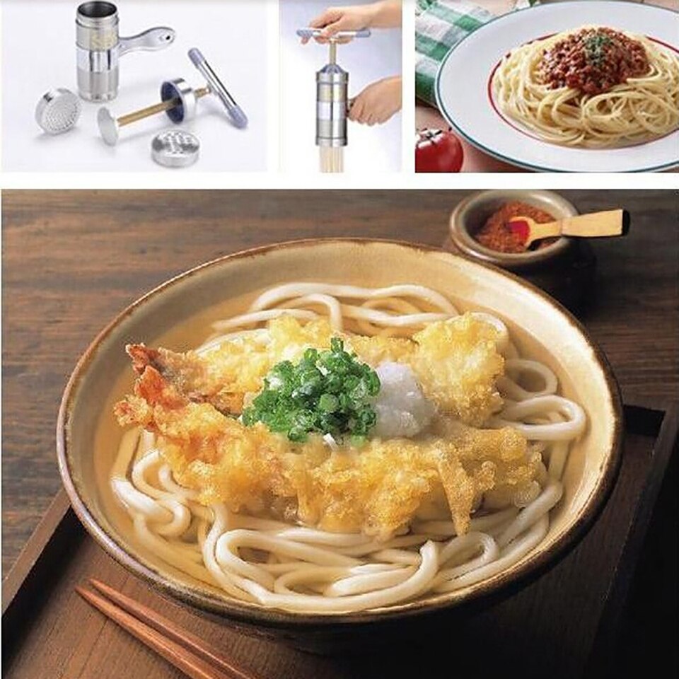 Stainless Steel Noodle Maker With 5 Models Manual Noodles Kitchen Tools Vegetable Fruit Juicer Press Pasta Tools