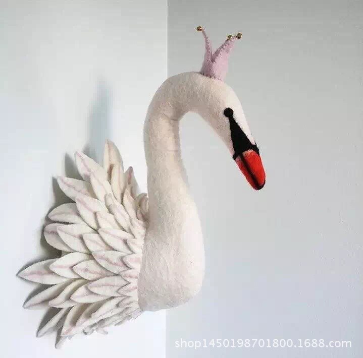 Ins Nordic Animals Head decorazione murale feltro fatto a mano teste di animali appeso a parete giocattoli di peluche Baby Boy Room Kids Girl Room Decor