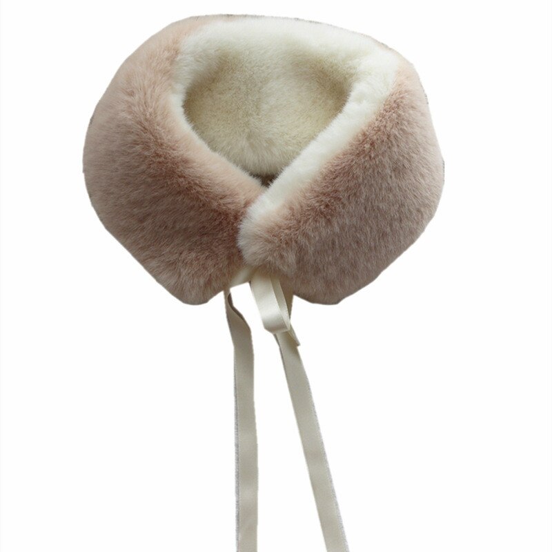 Kraag dames warme dikke effen neckerchief herbruikbare sjaals wintersjaals imitatie konijnenbont sjaal dames