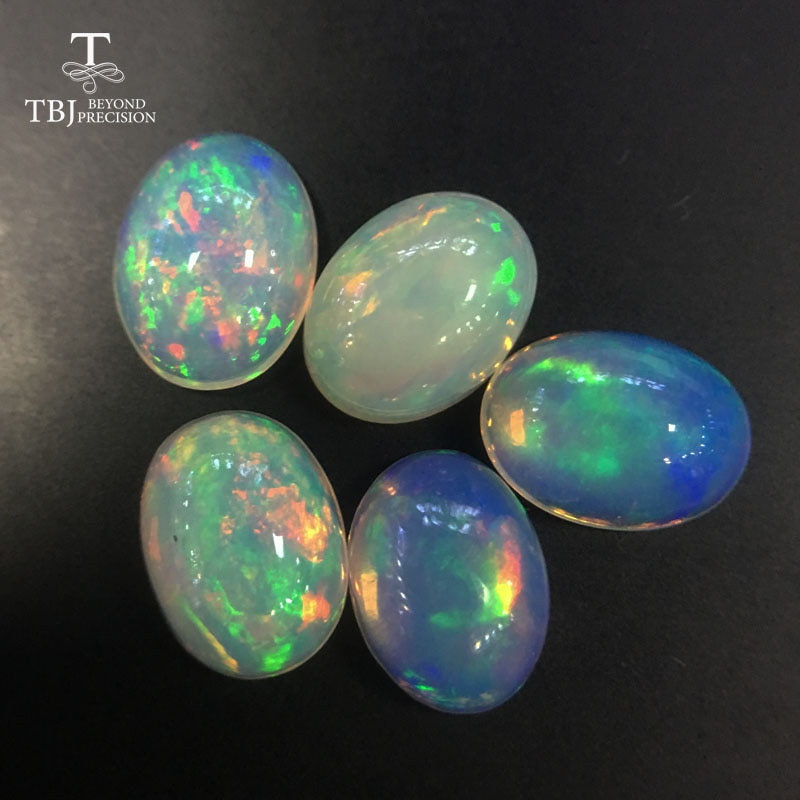 Tbj, natürliche äthiopischen bunte Opal ov6 * 8mm oben ard 0,7 ct natürliche kostbare edelsteine für 925 Sterling silber schmuck