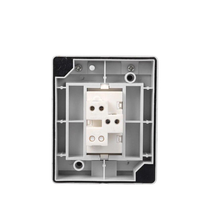 White Outdoor Waterproof Push Button Power Switch PC Flame Retardant Surface Mounted Wall Doorbell Switch 20A 250V