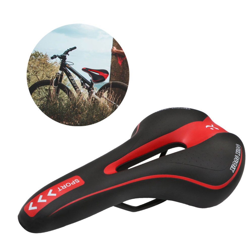 Zadel Mountainbike Zetel Professionele Road Mtb Comfort Fietsstoeltje Fietsen Zitkussen Pad (Zwart Rood)