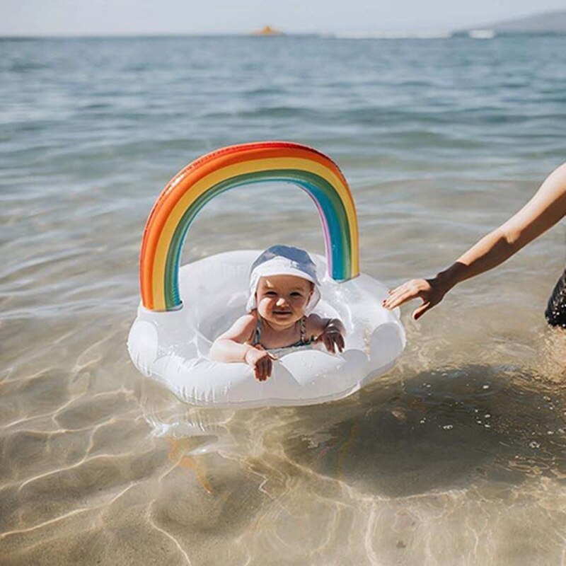 Instagram Modieuze Dromerige Rainbow Cloud Zonnescherm Zwembad Babyzitje Ontspannen Drijvende Bad Kids Swim Protector