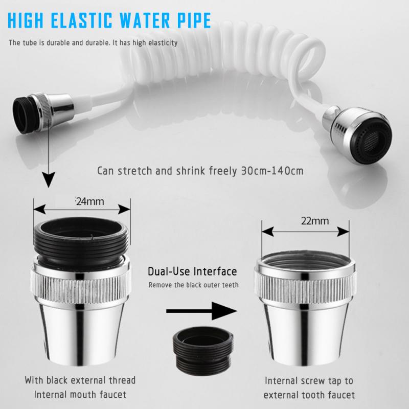Extensión de grifo Flexible para cocina y baño extensor de manguera larga para ducha espumosa, accesorios para grifos,
