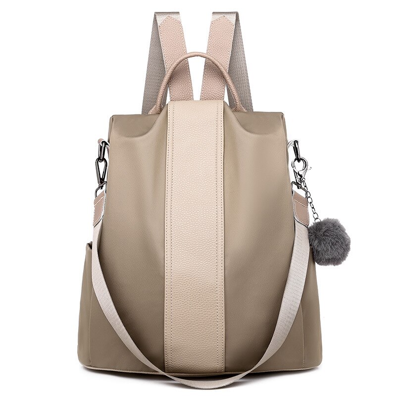 Aankomst Grote Capaciteit Vrouwen Rugzak Dames Twee Schouder Terug Zakken Mode Oxford Tas: Khaki