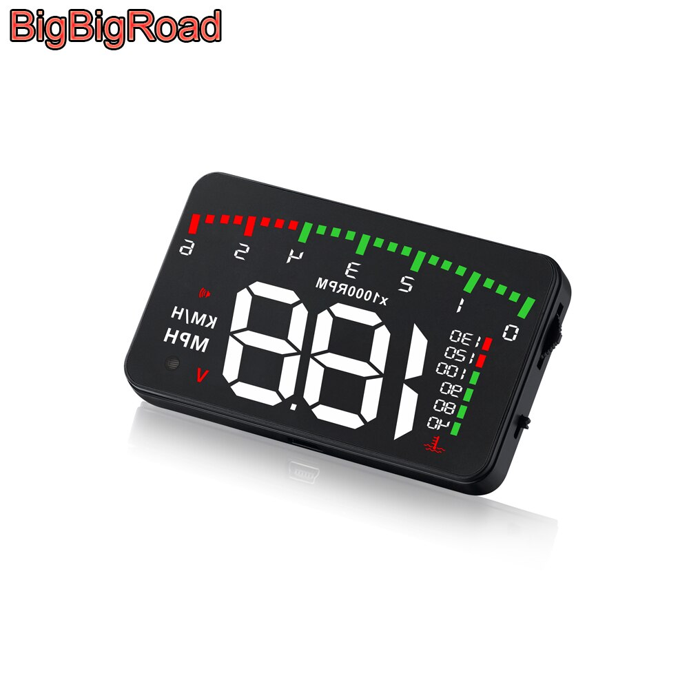 BigBigRoad Car Hud Display For Volkswagen Transporter T6 T-Cross Scirocco Phaeton EOS Taigun Windshield Projector Alarm System