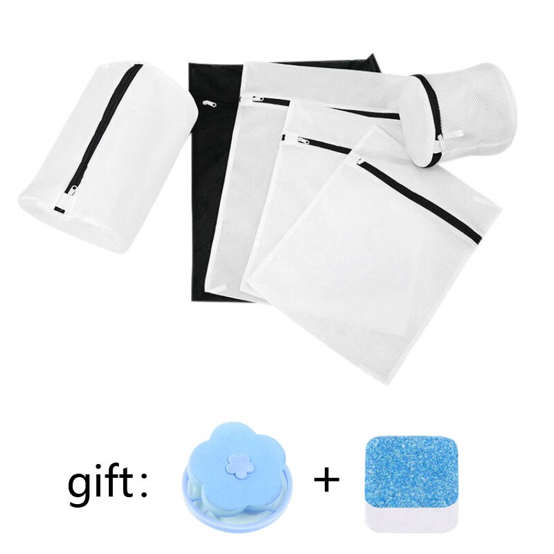 Laundry Bags For Washing Machines Mesh Washing Net Bag For Underwear Sock Washing Machine Pouch Clothes Bra Bags with: 6pcs a set