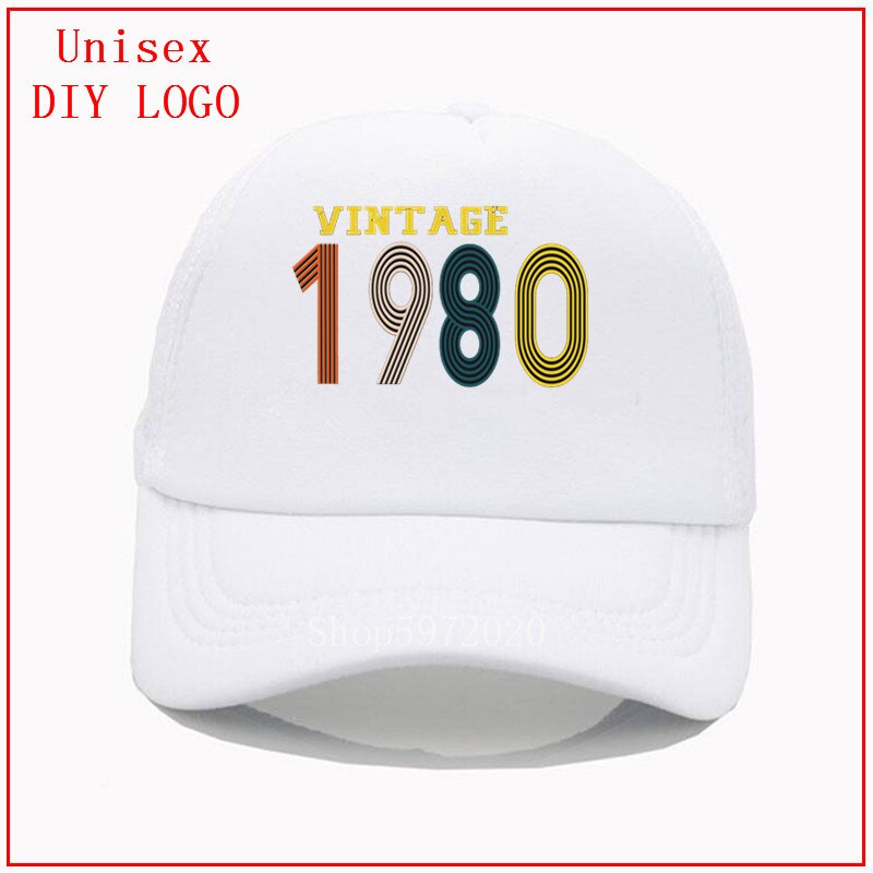 1980 vintage year hats for men snapback sun hats for women bucket hat baseball cap mens bassball caps best selling: 3white / Adult