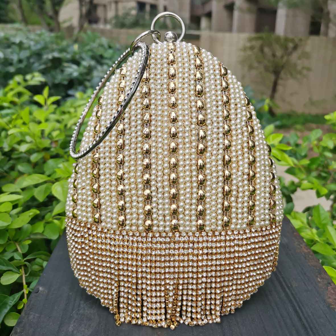 Sac de soirée ours blanc pour femmes, pochette avec pompon en cristal, bourse de fête, moins cher, M30,: Black