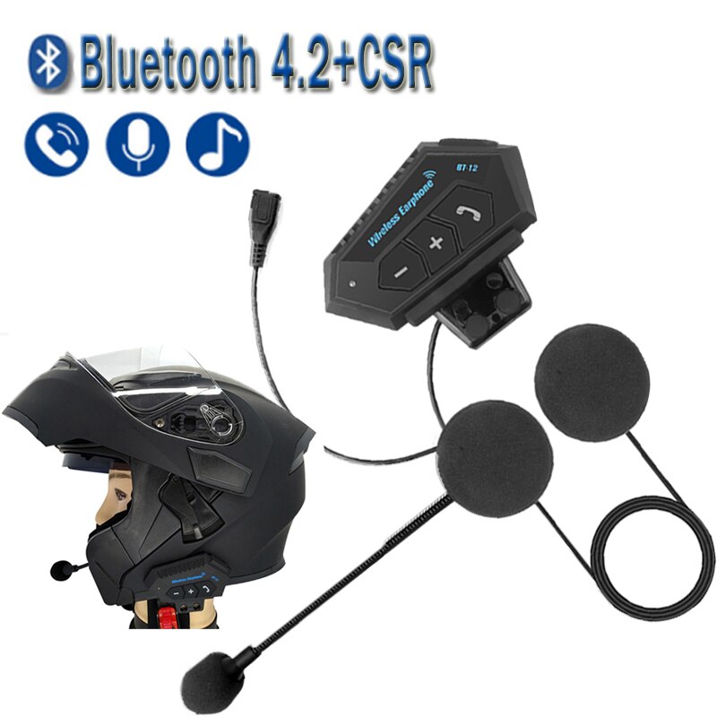Motorcycle Bluetooth Intercom Helmet Intercom Upto 2 Riders 1000M Wireless Waterproof Interphone Headsets X6