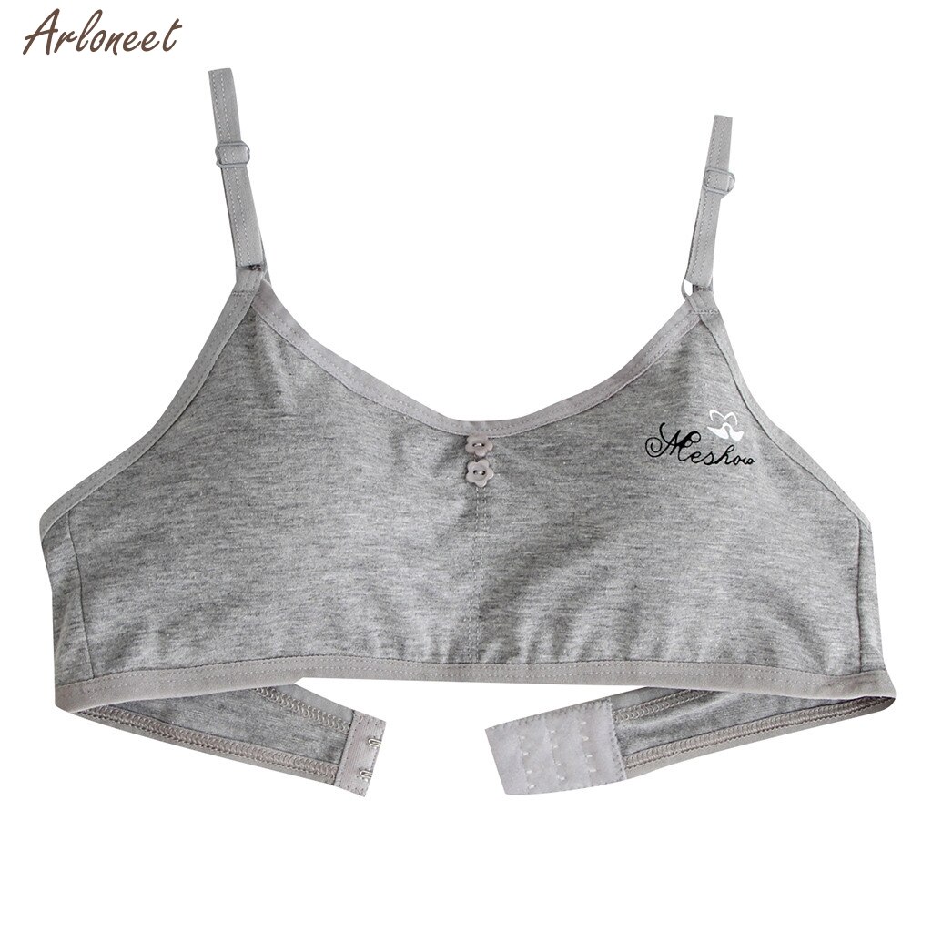Girl Bra Kids Girls Underwear Adjustable Bra Vest Children Underclothes Undies Clothes Girls Outfits Cotton: Gray