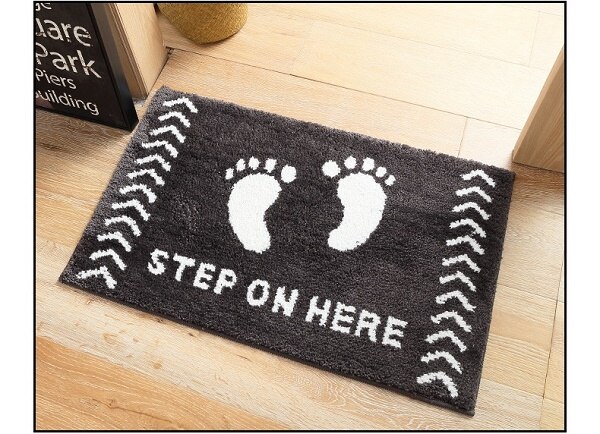 Noir blanc Animal chat imprimé bienvenue tapis de sol salle de bain cuisine tapis paillasson chat tapis de sol salon anti-dérapant Tapete: 2 / 50X80CM