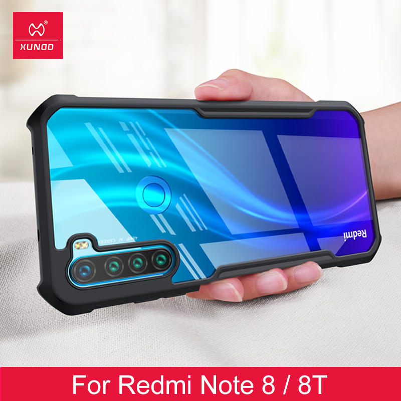 Shookproof Case Voor Redmi Note 8T Case Beschermhoes Airbag Bumper Ring Back Cover Transparant Shell Voor Xiaomi Redmi note 8