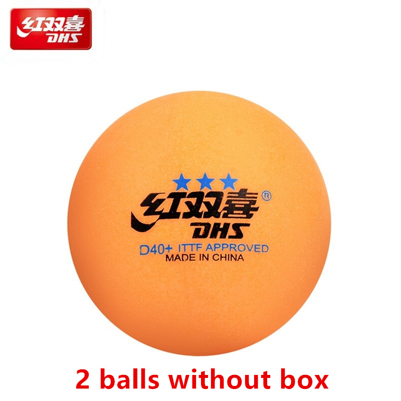 Dhs 3- stjerne  d40+  orange bordtennisbold 3 stjernet materiale syet abs plast poly ping pong bolde: 2 bolde prøve