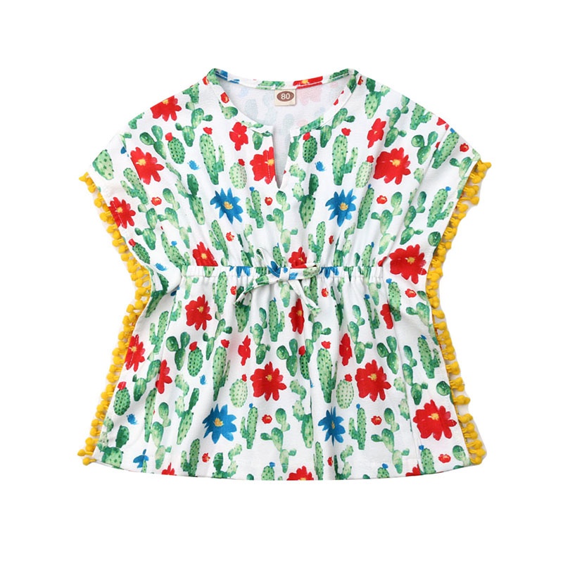 Peuter Baby Meisjes Jurk Swim Cover-Up Bloemen Jurk Meisjes Zwemkleding Een Stuk Strand Zonnejurk Zomer Poncho