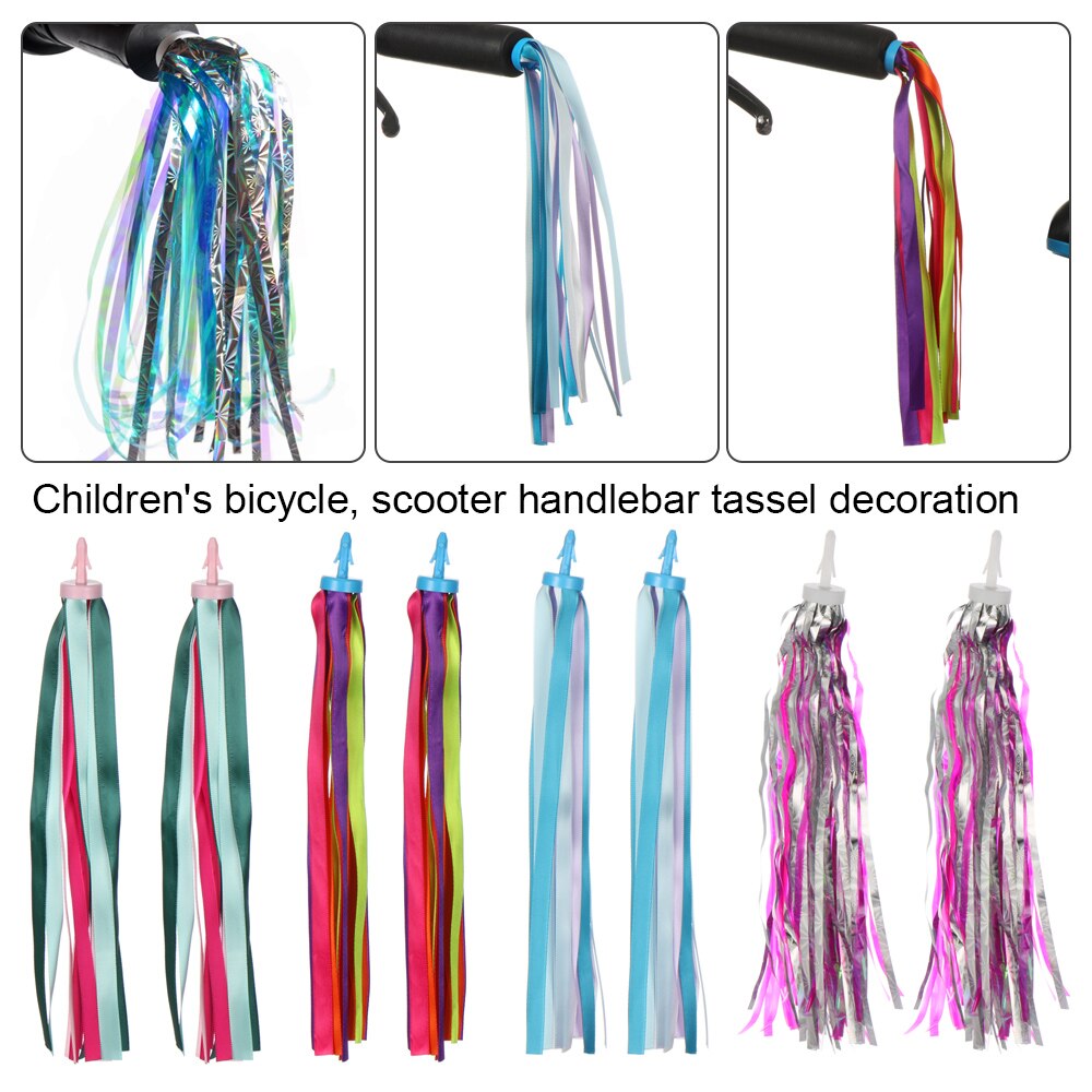 2Pcs 14cm Colorful Bike Cycling Tricycle Handlebar Tassels Kids Streamers Tassel Outdoor Sports Bike Decoration Accessories