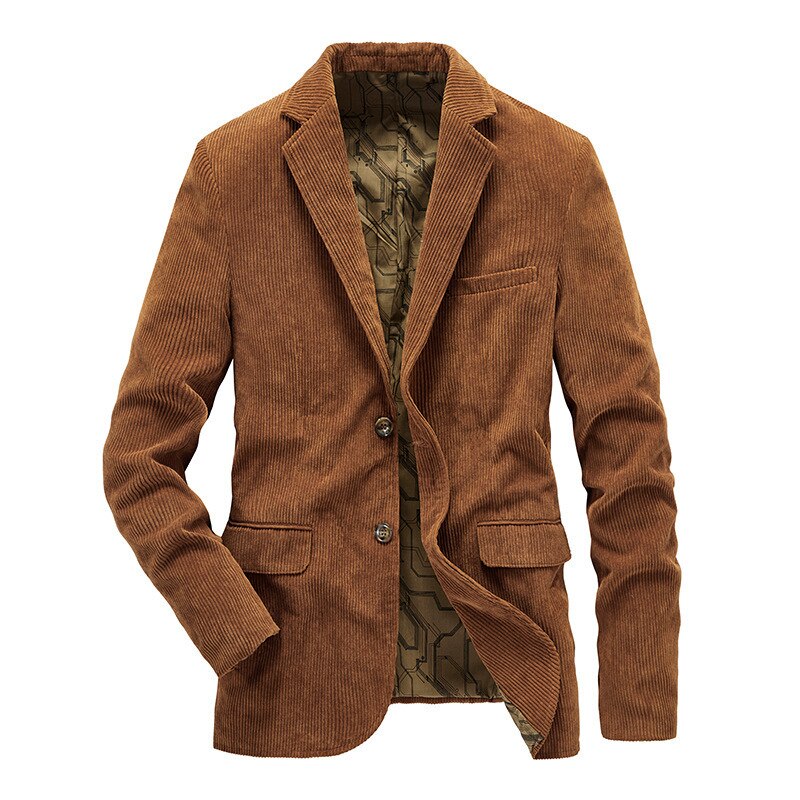 Autumn Jacket Men Corduroy Blazer Men Suit Slim Fit Casual Blazers for Husband/Father Plus Size 4XL