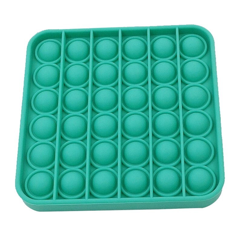 Push Pop Bubble Fidget Toy Push Pop Antistress Toys Round Fidget Sensory Juguete Silicone Stress Reliever Playing Board: Square Board-Green