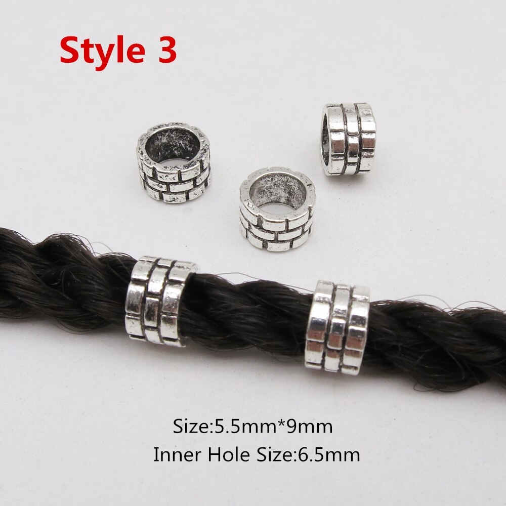 5 stk metal forskellige stilarter viking hår fletning dread skæg dreadlock perler ringe rør til kvinder mænd tilbehør