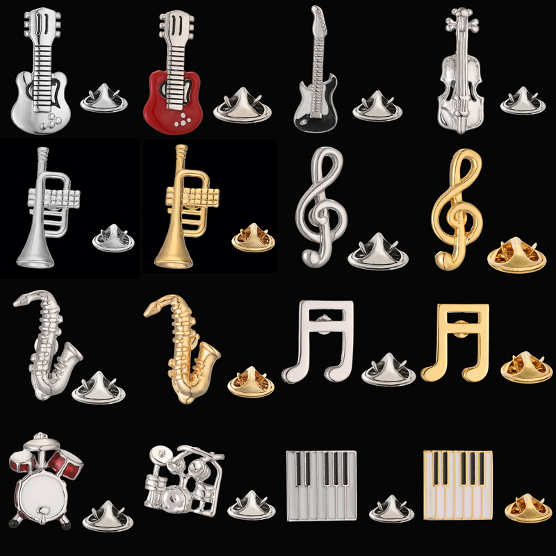 Klassisk Broche Musikk - Gitar, Piano, Tromme - Slipsnål Til Hatt, Skjerf, Skjorter