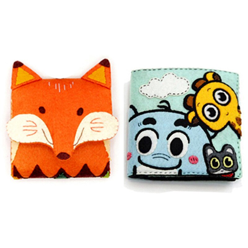 Nonwoven Felt Fabric Animal Zero Wallet Hand Made DIY Package Diy Craft Animal Park DIY Wallet.