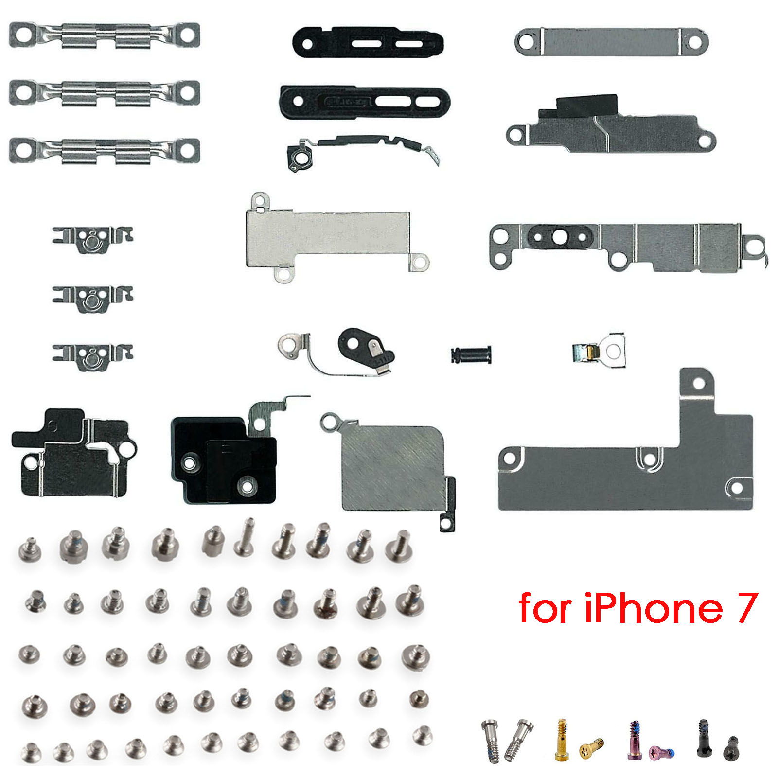 complete Small Metal Internal Bracket Kits + Full Set Screws For iPhone 7 7 Plus 8 8 Plus mobile phone parts