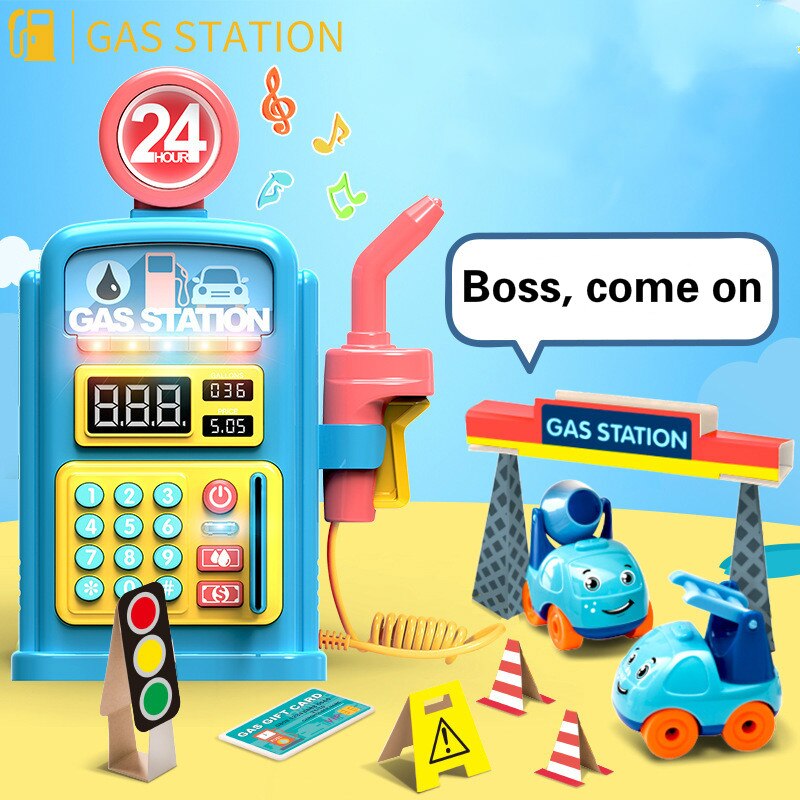 Simulation Gas Station Toy Set Vehicles Kids Educational Toys Gas Station Set Play Accessories For Children With Car