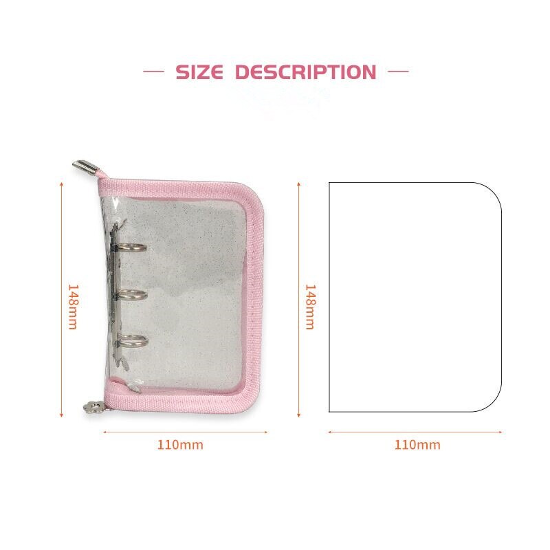 Minkys Kawaii Glittery Mini Pocket 3 Ring Binder Dagboek Notebook Journal Agenda Diy Foto Boek School Briefpapier