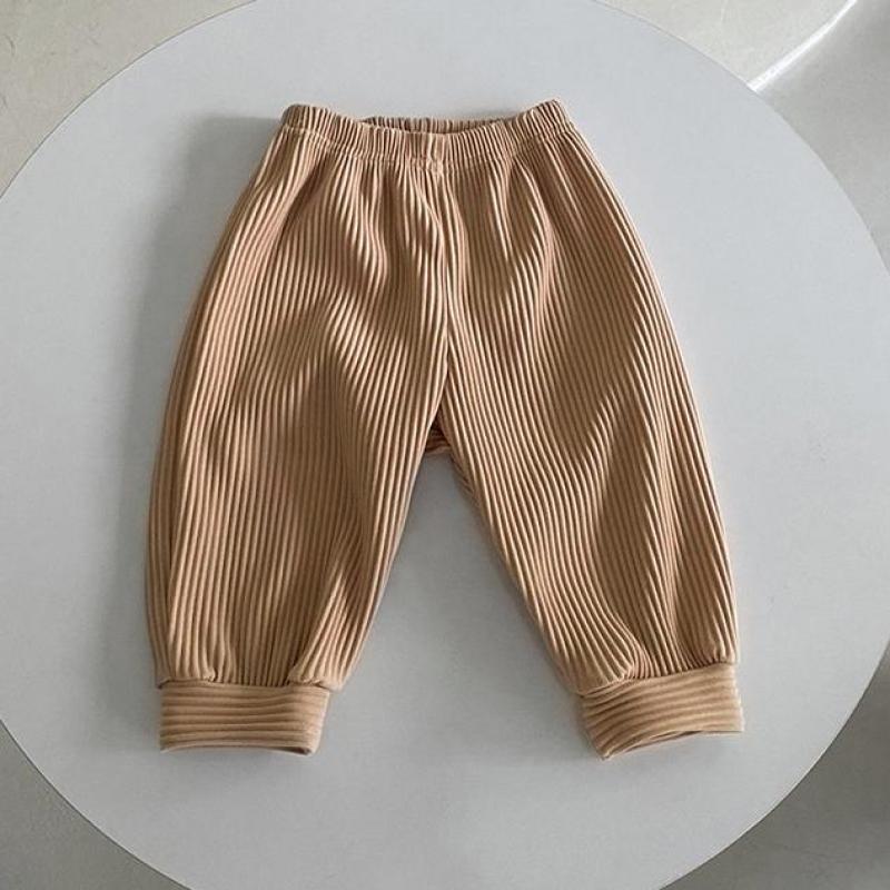 Bebê crianças moda com nervuras elástico calças longas meninos meninas casual manter quente crianças calças outono inverno todder exterior