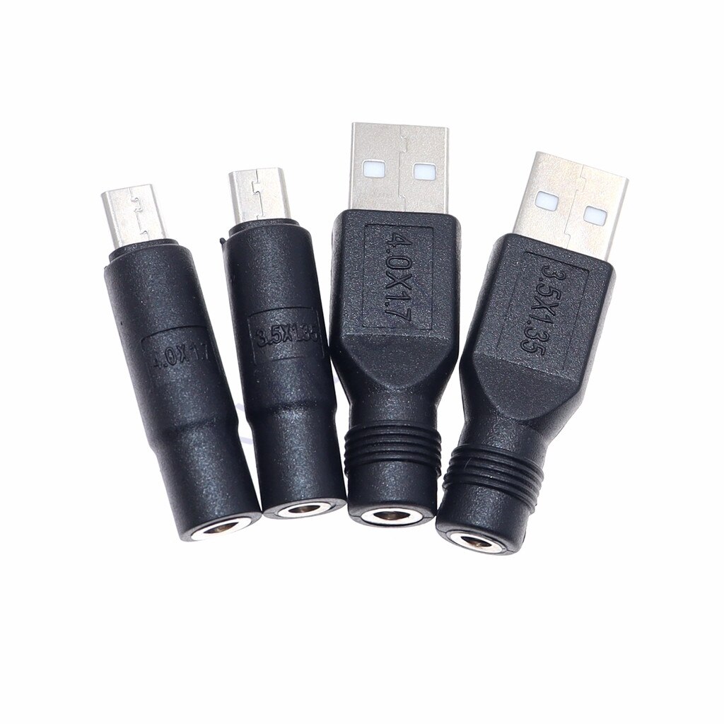 Micro USB / USB 2.0 Male to DC 3.5*1.35 / 4.0*1.7 mm Female Plug Jack Converter Laptop Adapter Connector