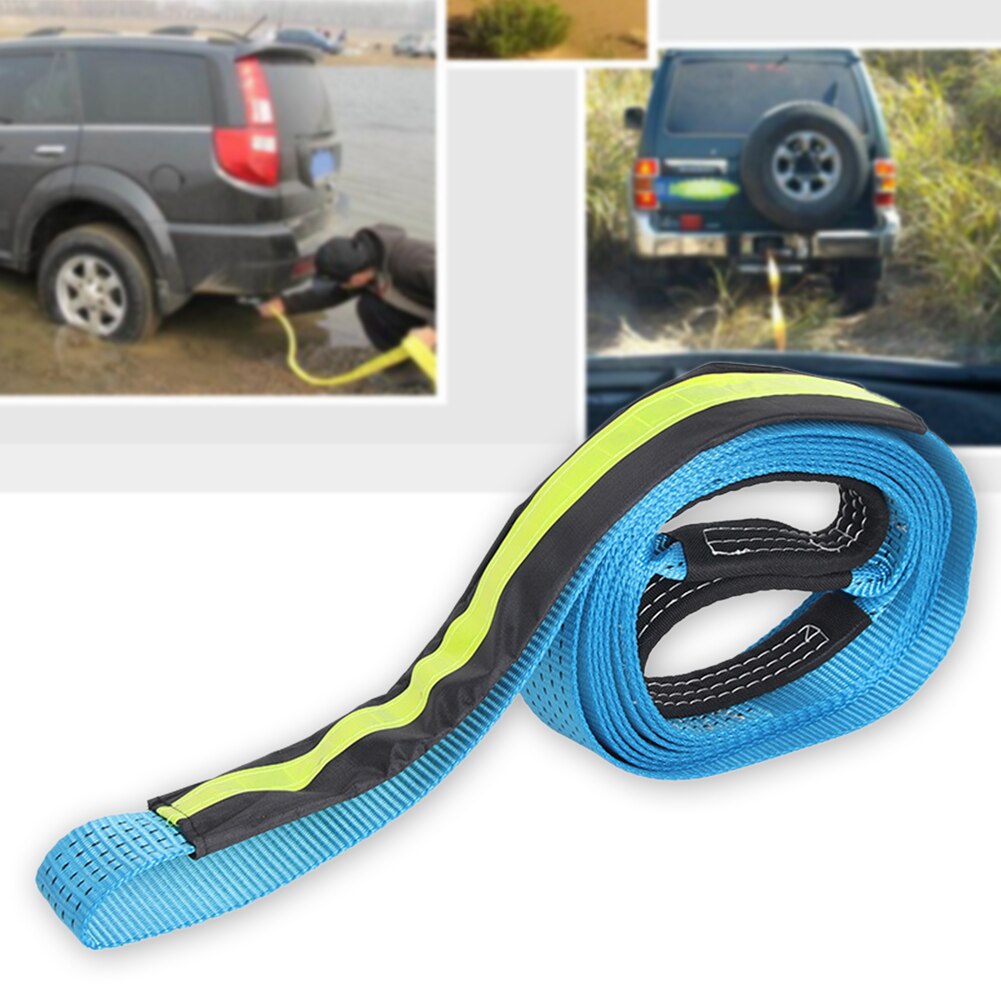 5m 8 tons trækrem opsving off-road polyester reb blå bil fortykker holdbart nødspil slynge høj styrke med kroge