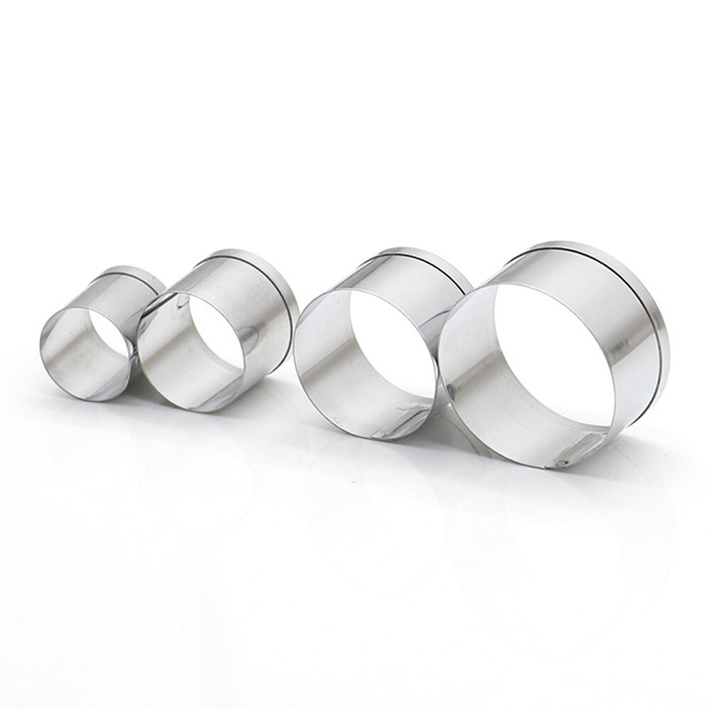 Cake Cookie Mould Cutter Round Circle Shape Stainless Steel DIY Fondant Mold Tools MDD88: 4pcs as show