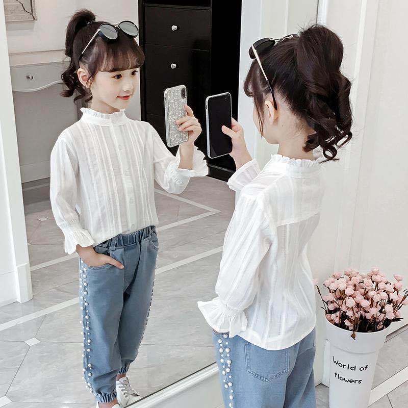 Mädchen Weiße Bluse freundlicher Dünne Sonnenschutz Hemden Langarm Kleidung Sommer freundlicher Mädchen Moskito Shirt Kleidung T59