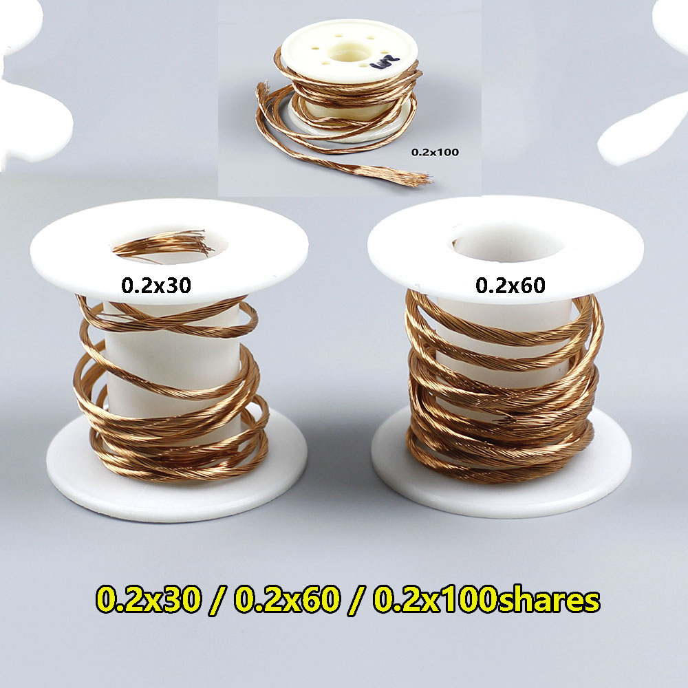0.2x30 0.2x50 0.2x60 0.2x80 0.2x100 0.2x200 Strands Litz Wire 0.2mm Polyurethane Enameled Round Copper Stranded Wire