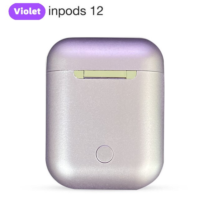 Originale  i12 tws inpods 12 i9s øretelefoner bluetooth trådløs øretelefon touc bas stereo headset sport øretelefoner pk  i7s: Lilla