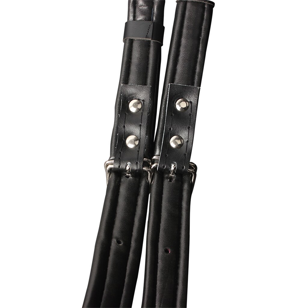 Part Black Adjustable Leather Accordion Shoulder Straps